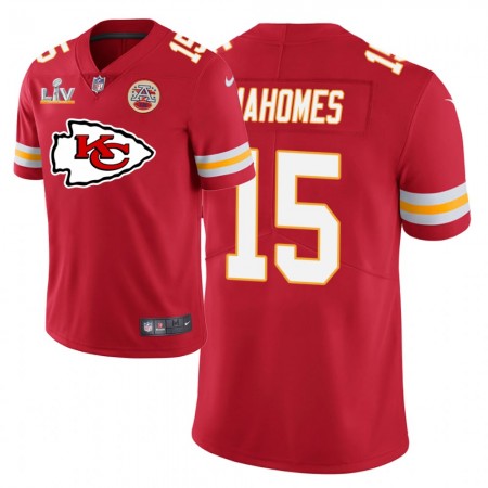 Herren Kansas City Chiefs Trikot Patrick Mahomes 15 Nike Rot Team Logo 2021 Super Bowl LV